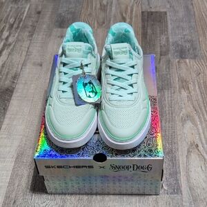 Skechers Snoop Dogg Mint Green Slip In Sneakers Retro-Inspired Design